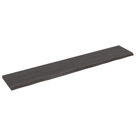 Estante pared madera roble tratada marrón oscuro 220x40x(2-4)cm by vidaXL, Shelves and shelves - Ref: Foro24-363854, Price: 6...