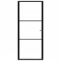 Puerta interior vidrio ESG y aluminio negro 102,5x201,5 cm de vidaXL, Puertas para el hogar - Ref: Foro24-151201, Precio: 256...