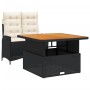 Set comedor de jardín 2 pzas con cojines ratán sintético negro