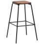 Küchenhocker 4 Stück aus massivem Kiefernholz und schwarzem Stahl von vidaXL, Küchenhocker - Ref: Foro24-3054556, Preis: 187,...