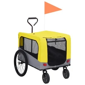 Fahrradanhänger Haustier-Kinderwagen 2 in 1 Gelb Grau von vidaXL, Kinderwagen für Haustiere - Ref: Foro24-92442, Preis: 132,1...