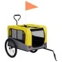 Remolque de bicicleta mascotas cochecito 2 en 1 amarillo gris de vidaXL, Cochecitos para mascotas - Ref: Foro24-92442, Precio...