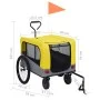 Remolque de bicicleta mascotas cochecito 2 en 1 amarillo gris de vidaXL, Cochecitos para mascotas - Ref: Foro24-92442, Precio...