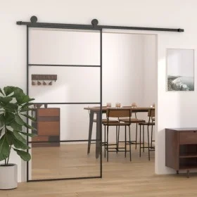 Schiebetür aus Aluminium und ESG-Schwarzglas, 102,5 x 205 cm von vidaXL, Türen für zu Hause - Ref: Foro24-149481, Preis: 204,...