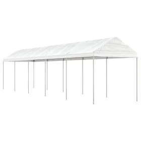 Gazebo with white polyethylene roof 11.15x2.28x2.69 m by vidaXL, Tents and gazebos - Ref: Foro24-3155505, Price: 327,34 €, Di...
