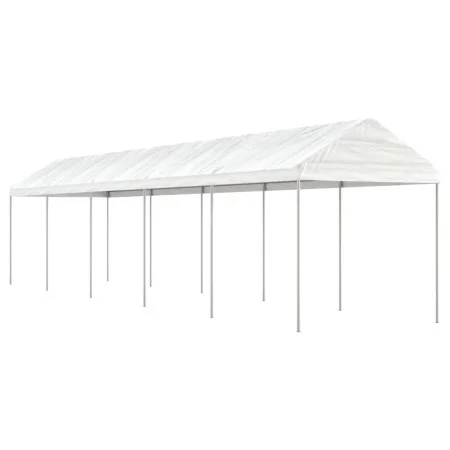Gazebo with white polyethylene roof 11.15x2.28x2.69 m by vidaXL, Tents and gazebos - Ref: Foro24-3155505, Price: 327,34 €, Di...