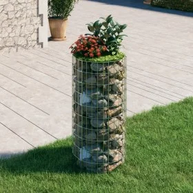 Runder Gabionenpfosten aus verzinktem Stahl Ø50x100 cm von vidaXL, Zaunpaneele - Ref: Foro24-152016, Preis: 46,80 €, Rabatt: %