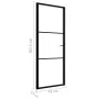 Innentür ESG-Glas und schwarzes Aluminium 76x201,5 cm von vidaXL, Türen für zu Hause - Ref: Foro24-151198, Preis: 214,98 €, R...