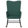 Silla mecedora de terciopelo verde oscuro