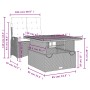 Set comedor de jardín 2 pzas con cojines ratán sintético negro