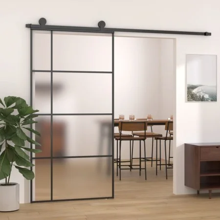 Schiebetür aus ESG-Glas und schwarzem Aluminium, 102,5 x 205 cm von vidaXL, Türen für zu Hause - Ref: Foro24-151687, Preis: 2...