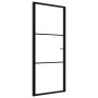 Puerta interior vidrio ESG y aluminio negro 83x201,5 cm de vidaXL, Puertas para el hogar - Ref: Foro24-151199, Precio: 199,42...