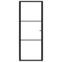 Puerta interior vidrio ESG y aluminio negro 83x201,5 cm de vidaXL, Puertas para el hogar - Ref: Foro24-151199, Precio: 199,42...