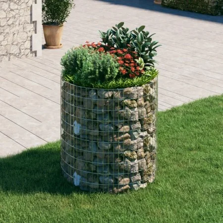 Circular galvanized steel gabion post Ø100x100 cm by vidaXL, fence panels - Ref: Foro24-152018, Price: 74,72 €, Discount: %