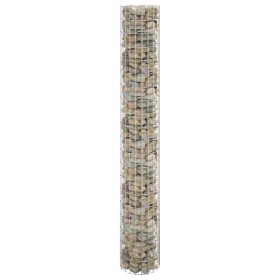 Runder Gabionenpfosten aus verzinktem Stahl Ø30x200 cm von vidaXL, Zaunpaneele - Ref: Foro24-152014, Preis: 63,49 €, Rabatt: %