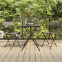 Folding cafeteria chairs 2 pcs steel and gray synthetic rattan by vidaXL, Garden chairs - Ref: Foro24-319988, Price: 77,42 €,...