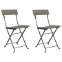 Folding cafeteria chairs 2 pcs steel and gray synthetic rattan by vidaXL, Garden chairs - Ref: Foro24-319988, Price: 77,42 €,...