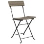 Folding cafeteria chairs 2 pcs steel and gray synthetic rattan by vidaXL, Garden chairs - Ref: Foro24-319988, Price: 77,42 €,...
