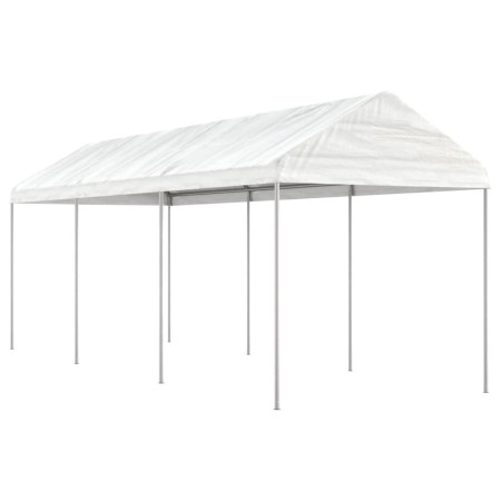 Gazebo with white polyethylene roof 6.69x2.28x2.69 m by vidaXL, Tents and gazebos - Ref: Foro24-3155503, Price: 208,65 €, Dis...