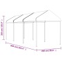 Gazebo with white polyethylene roof 6.69x2.28x2.69 m by vidaXL, Tents and gazebos - Ref: Foro24-3155503, Price: 208,65 €, Dis...