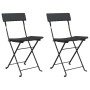 Folding cafeteria chairs 2 pcs steel and black synthetic rattan by vidaXL, Garden chairs - Ref: Foro24-319986, Price: 81,47 €...