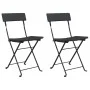 Folding cafeteria chairs 2 pcs steel and black synthetic rattan by vidaXL, Garden chairs - Ref: Foro24-319986, Price: 81,47 €...