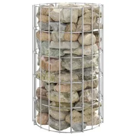 Circular galvanized steel gabion post Ø30x50 cm by vidaXL, fence panels - Ref: Foro24-152011, Price: 29,63 €, Discount: %