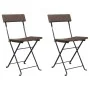 Klappbare Bistrostühle, 2 Stück, Stahl und braunes synthetisches Rattan von vidaXL, Gartenstühle - Ref: Foro24-319987, Preis:...
