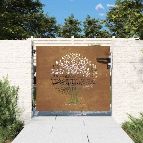 Puerta de jardín acero corten diseño árbol 85x75 cm
