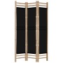 Biombo plegable de 3 paneles bambú y lona 120 cm