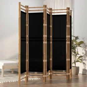 Paravent mit 5 Paneelen aus Bambus und Leinwand 200 cm von vidaXL, Raumteiler - Ref: Foro24-350629, Preis: 113,72 €, Rabatt: %