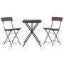 Zusammenklappbare Café-Möbel, 3-teilig, braunes synthetisches Rattan von vidaXL, Gartensets - Ref: Foro24-319990, Preis: 114,...