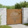 Puerta de jardín acero corten diseño árbol 85x100 cm