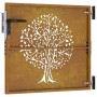 Puerta de jardín acero corten diseño árbol 85x100 cm