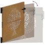 Puerta de jardín acero corten diseño árbol 85x100 cm
