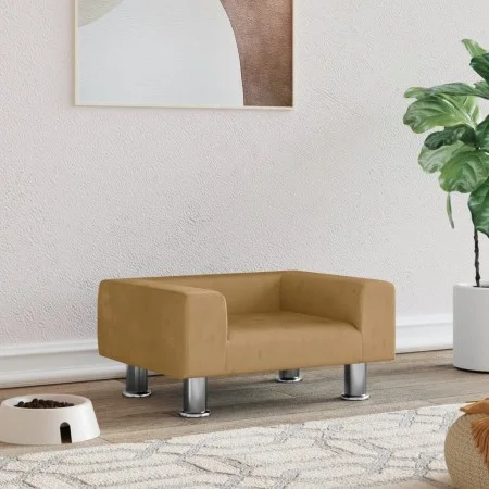 Cama para perros de terciopelo marrón 50x40x26,5 cm de vidaXL, Camas para perros - Ref: Foro24-171930, Precio: 46,15 €, Descu...