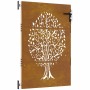 Puerta de jardín acero corten diseño árbol 85x125 cm