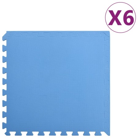 Alfombrillas de goma EVA azul 6 uds 2,16 ㎡