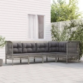 5-piece garden furniture set with gray synthetic rattan cushions by vidaXL, Garden sets - Ref: Foro24-3187507, Price: 330,97 ...