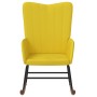 Silla mecedora de terciopelo amarillo mostaza