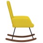 Silla mecedora de terciopelo amarillo mostaza