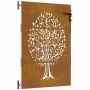 Puerta de jardín acero corten diseño árbol 85x150 cm