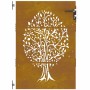 Puerta de jardín acero corten diseño árbol 85x150 cm