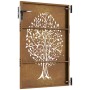 Puerta de jardín acero corten diseño árbol 85x150 cm