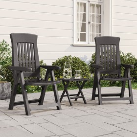 Reclining garden chairs 2 units PP anthracite gray by vidaXL, Garden chairs - Ref: Foro24-364712, Price: 145,76 €, Discount: %