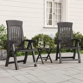 Reclining garden chairs 2 units PP anthracite gray by vidaXL, Garden chairs - Ref: Foro24-364712, Price: 148,93 €, Discount: %