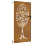 Puerta de jardín acero corten diseño árbol 85x200 cm