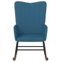 Silla mecedora de terciopelo azul