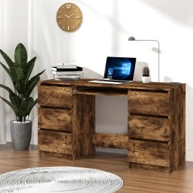 Schreibtisch aus geräuchertem Eichensperrholz, 140 x 50 x 77 cm von vidaXL, Schreibtische - Ref: Foro24-815438, Preis: 138,53...