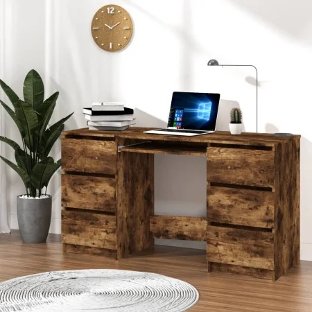 Schreibtisch aus geräuchertem Eichensperrholz, 140 x 50 x 77 cm von vidaXL, Schreibtische - Ref: Foro24-815438, Preis: 138,87...